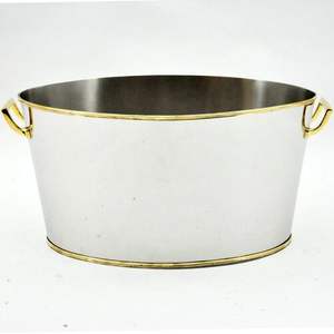 Modern Design Home Bar Decorative Wine <b>Tub</b> Prime Quality Hammered Stainless Steel With Golden vine Handle Wine Bucket - Product Image 3