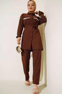 Nouvelle saison Satin femmes été modeste ethnique islamique robe dubaï musulman caftan tunique Abaya Style turc fait mode islamique - Product Image 4