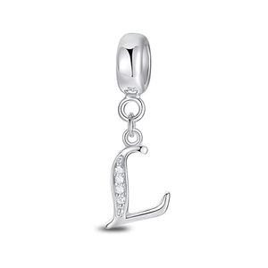 Fabbrica di Gioielli OEM ODM, Piccoli Lotti Personalizzati, <span class=keywords><strong>Charm</strong></span> con Lettera <span class=keywords><strong>L</strong></span> in Argento Sterling 925, Bracciale e Collana Abbinati per Uso Quotidiano - Product Image 1