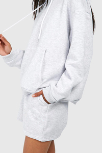 Sweats à capuche 100% coton de haute qualité pour femmes vêtements décontractés quotidiens poids lourd 500GSM surdimensionné épaule tombante hip hop sweat-shirt pour femmes - Product Image 4
