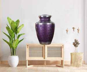 Urnas de cremación grabadas en aluminio a mano para cenizas urnas funerarias para hombres, mujeres, niños, entierro grande para hombres adultos (púrpura) - Product Image 3