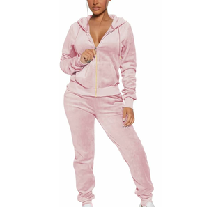 Ropa deportiva Lisa personalizada, chándal de terciopelo para hombre, traje de jogging de 2 piezas, conjunto de chándal de terciopelo con cremallera transpirable para hombre - Product Image 2