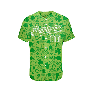 Camisetas de ropa deportiva con cuello en V verde completamente sublimado de alta calidad, camisetas de béisbol y softbol de la mejor calidad, medios uniformes suaves - Product Image 2