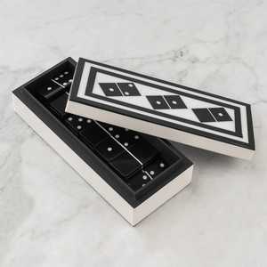 ชุดโดมิโนมาตรฐาน28กระเบื้องพร้อมสลักกระดูกสองชั้นสำหรับเกมครอบครัวโดมิโน่กล่องไม้แบบคลาสสิก - Product Image 3