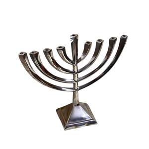 Modern Silver Plated Hanukkah Menorah 9 <b>Branch</b> Candle Holder Religious Festival Of <b>Lights</b> Candelabrum For Home Decor - Product Image 1