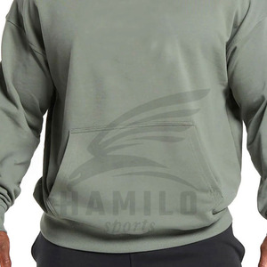 เสื้อฮู้ดเก็บอุณหภูมิแบบสวมหัวของผู้ชายผ้าฝ้าย100% ระบายอากาศได้ดีพื้นฐานฤดูหนาวกำหนดเองได้ - Product Image 4