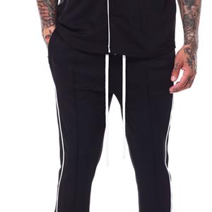 Pantalones de chándal apilados de color sólido para hombre de producción de calidad superior en mayorista, cantidad a granel, Jogger apilado transpirable ajustado - Product Image 6