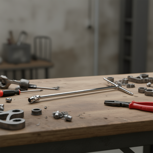 Chrome-Plated T-Handle Wrench with Swivel <b>Socket</b> for Torx Profile Head Screws - Product Image 3