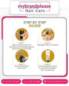 Champú de agua de arroz para cabello grueso y reparación de cabello Limpiador natural de etiqueta privada personalizada enriquecido con proteínas - Product Image 6