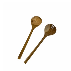 Ensemble de cuillères en bois naturel ensemble de cuillères à salade ensemble de cuillères à fruits Dessert outils de mélange pour ustensiles de cuisine accessoires de Table à manger - Product Image 4