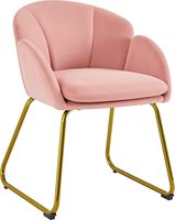 Fauteuil de loisirs rembourré à dossier en pétales, pieds en métal doré, fauteuil moderne pour salon, mobilier de maison en tissu