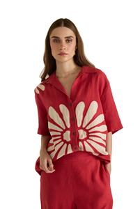 Ensemble de cordon rouge fantaisie pour femmes avec impression personnalisée Tenue de salon 2 pièces Fournisseur en gros B2B Ensembles de cordon d'impression personnalisée pour boutiques - Product Image 2