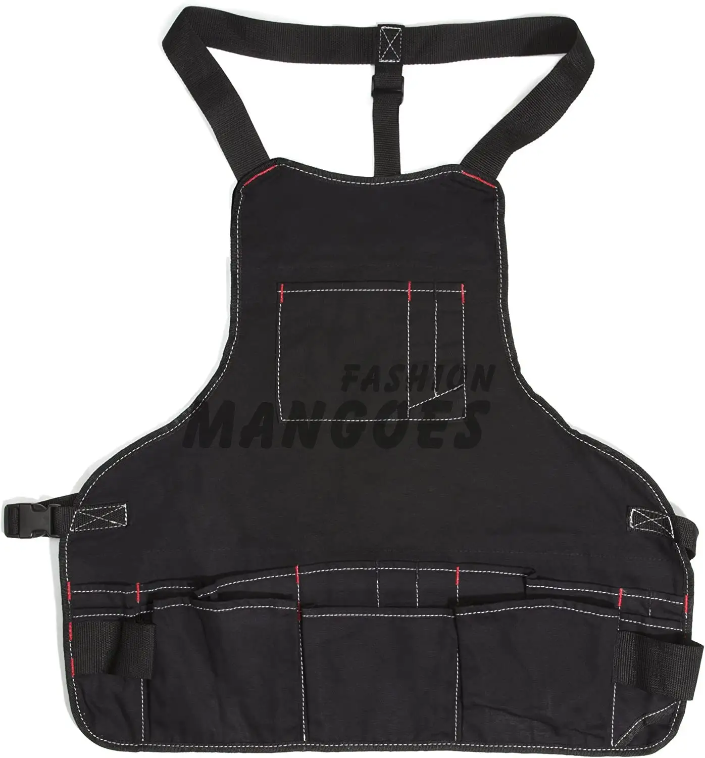 Workshop Bib Apron Durable Canvas Construction Reinforced Edges Adjustable Belt Multiple Pockets Custom Color