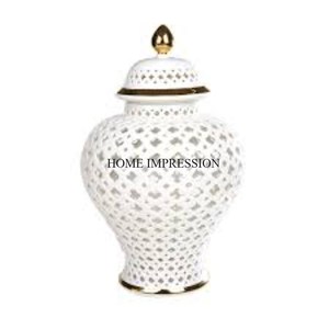 Nuevo patrón, llegada, diseñador de arte creativo moderno, Metal de primera calidad, Color blanco, recubierto de polvo, tarro de jengibre, suministros de utensilios de cocina - Product Image 1