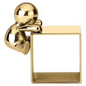 Porte-anneau de serviette en laiton antique carré personnalisé pour décor de table à manger pour usage décoratif de serviette de Noël - Product Image 2