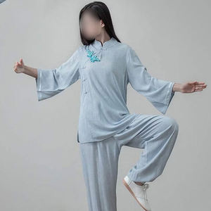 In Gray Color Best Quality Newest Product Hand Made Martial Art Training Wear <b>Women</b> Kung Fu Uniform - Product Image 3