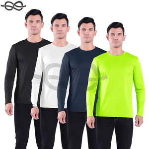 เสื้อยืดแขนยาวผ้าไมโครไฟเบอร์สำหรับผู้ชาย คุณภาพสูง สำหรับออกกำลังกาย สวมใส่สบาย ดีไซน์ OEM แบบกำหนดเอง แห้งเร็ว - Product Image 3