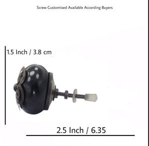 Laiton antique filigrane fleur noir boutons en céramique tiroir industriel armoire commode poignée tire Installation facile pour la cuisine - Product Image 3