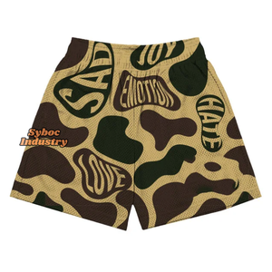 Short en maille personnalisé avec impression sublimée Short en maille de gymnastique respirant pour le basket-ball et le streetwear - Product Image 1