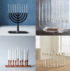 Meilleure vente bougeoir décoratif fait à la main bougeoir spécial festival juif en aluminium et métal pour les espaces de vie - Product Image 6