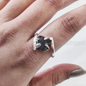 Bijoux en pierre brute bague pour femme grenat naturel pierre précieuse brute janvier pierre de naissance croix broche bande bijoux 925 bague en argent Sterling - Product Image 2