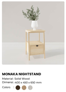 Modern Scandinavian Wood Nightstand With 1 Drawer Storage Bedroom Furniture - Product Image 6