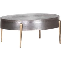 Table basse supérieure en métal de produit attrayant avec la jambe enduite de poudre d'or