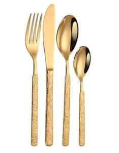 Vente en gros de couverts de cuisine, restaurant, hôtel, ensemble de cuillères de mariage en laiton de luxe, ensemble de couverts en acier inoxydable. - Product Image 4