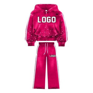 Chándal de invierno con logotipo personalizado, chándal de felpa francesa, chándal Unisex transpirable de gran tamaño de algodón y lana de peso pesado para hombres - Product Image 5