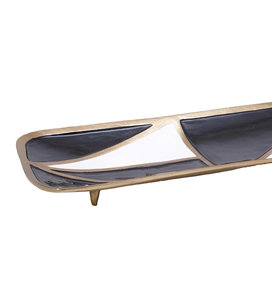 Plato decorativo de Metal rectangular negro Meena, plato y plato de estilo americano para fiestas, decoración del hogar o la oficina - Product Image 3