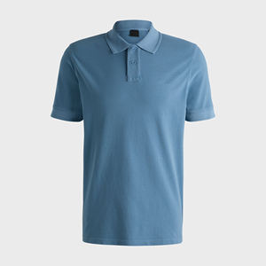 Polos transpirables de secado rápido para hombre con logotipo privado de color sólido, ropa de calle - Product Image 1