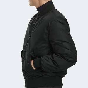 Veste universitaire noire pour homme, patchwork classique, légère, streetwear, coupe-vent, vêtement décontracté avec col montant en toile - Product Image 6