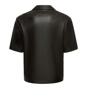 Kivotech dernière conception de chemises à manches courtes en cuir véritable de haute qualité à vendre chemises en cuir pour hommes de haute qualité - Product Image 2