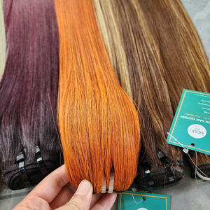 Extensions de cheveux humains Remy vietnamiens 100% naturels de qualité supérieure, lisses comme des baguettes, longueurs de 10 à 30 pouces, double trame cousue à la machine, en vrac - Product Image 5