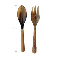 Cuillère en Corne de Vache et de Boeuf Artisanale Faite à la Main Poignée en Résine Nouveau Design Cuillère en Corne pour Restaurant Cuillère de Service Produit de Qualité Supérieure