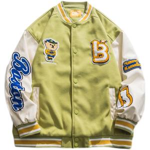 OEM personnalisé hommes Baseball Letterman Varsity veste High Street Style col montant PU cuir Bomber logo brodé pour l'hiver - Product Image 1
