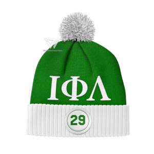 Ropa de hermandad de mujeres Iota Phi Lambda griega personalizada, gorro cálido de Jacquard tejido a mano, gorro de invierno, parafernalia griega - Product Image 1