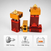 Bagian Printer 3D CNC Kustom, Radiator Kepala Ekstrusi, Nosel Kuningan untuk Hotend OEM ODM