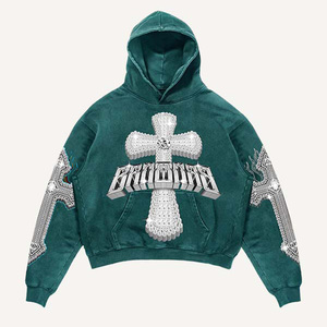 Fabricante de Ropa, Sudadera Unisex de Estilo Urbano con Estampado 3D en Relieve, Sudadera Holgada y Gruesa, Transpirable, con Estampado en Relieve - Product Image 1