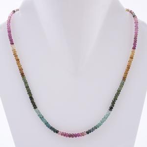 Collier en acier inoxydable fait à la main de style bohème chic pour femmes à la mode noeud de pierres précieuses perlé brin ethnique indien bijoux - Product Image 1