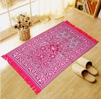 Nouvelle arrivée, tapis de prière Sejadah en polyester lavable, de style kilim, à poils plats réversibles, de haute qualité, fabriqué à la machine, ensemble cadeau islamique