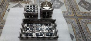 Artesanías de estilo árabe de madera con incrustaciones de Metal Bakhoor bandeja Mubakhar quemador de incienso para Eid/Ramadán regalo y artículo decorativo - Product Image 5