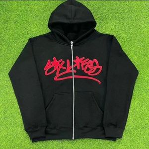 Sweat-shirt d'hiver unisexe personnalisé avec fermeture éclair intégrale, imprimé et brodé, écologique, anti-boulochage, tendance, grandes tailles pour hommes - Product Image 1