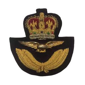 Bullion Wire Hand Embroidered Blazer badge Crest <b>Sew</b> on Custom Embroidered Fabric Logo Badge - Product Image 4