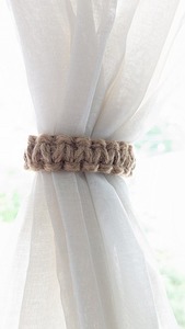 Jute <b>Curtain</b> Tieback, Boho <b>Macrame</b> Handmade <b>Curtain</b> holder Holdback, Window decor - Product Image 4