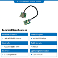 Module LAN Gigabit RJ45 EM01 M.2 E-Key PCIe *1, adaptateur d'extension pour PC industriel, mini PC, système embarqué