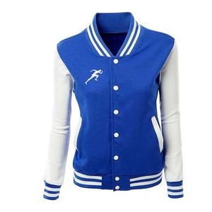 Vestes universitaires d'automne et d'hiver surdimensionnées à épaules tombantes OEM vêtements pour femmes de baseball vestes de couleur unie - Product Image 1