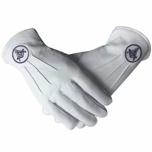 Gants maçonniques OEM sur mesure 100% coton Design de haute qualité Regalia en coton pour l'hiver Gants maçonniques personnalisés - Product Image 3