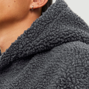 Pakistan Manufacturer Winter Sherpa Fleece <b>Hoodie</b> 100% Cotton Faux <b>Fur</b> Lining Custom Colors Sizes OEM Plain Dyed Embroidered - Product Image 4