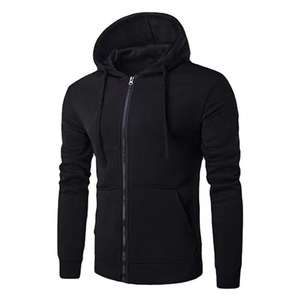 Sweat à capuche d'hiver pour hommes Veste à manches longues 100% Coton Poche Regular Fit Clothing - Product Image 5